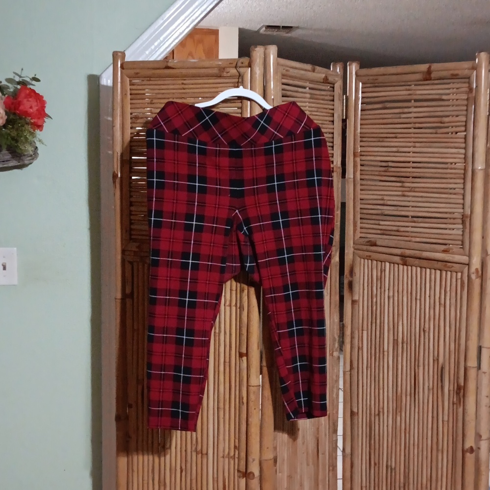 Red white and Black pants